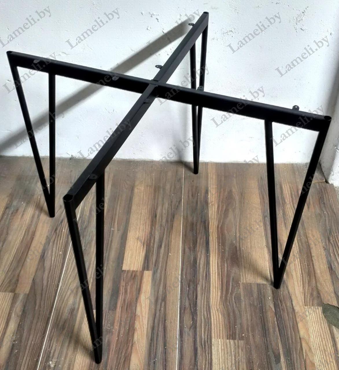 Металлическое подстолье стола серии "Паук" квадрат в стиле Лофт. Выбор цвета и размера. Доставка по РБ!