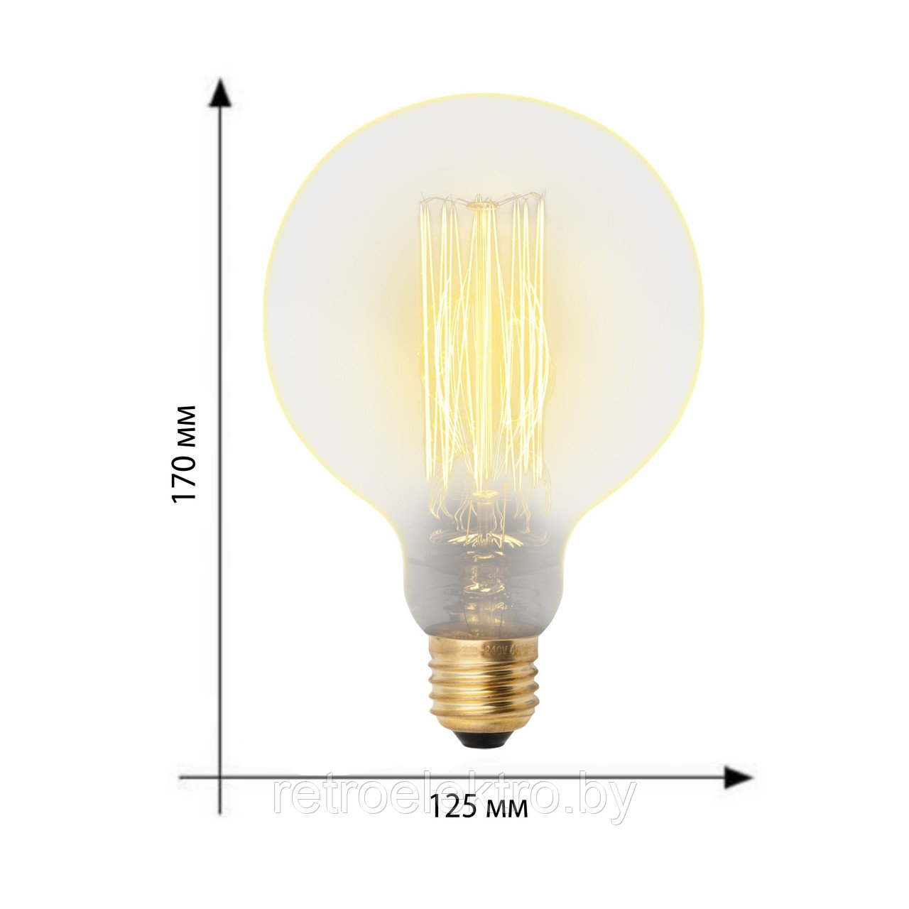 Ретро лампа накаливания Эдисона IL-V-G125-60/GOLDEN/E27 VW01 - фото 4 - id-p88625071