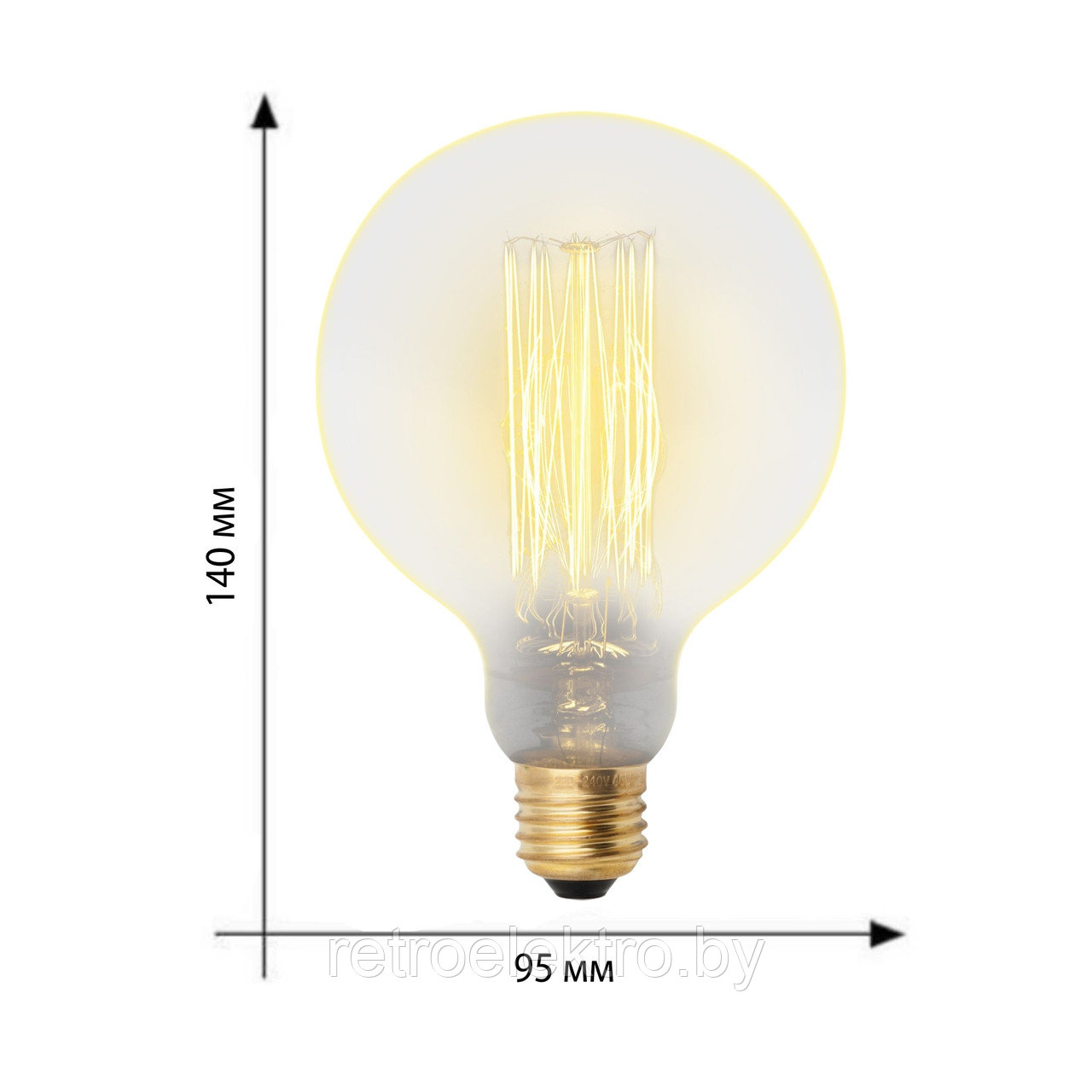 Ретро лампа накаливания Эдисона IL-V-G95-60/GOLDEN/E27 VW01 - фото 4 - id-p88626168