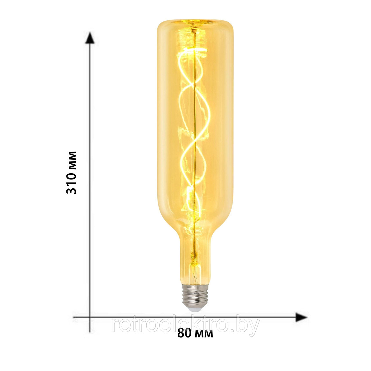 Ретро лампа светодиодная. Золотая колба. Спиральный филамент LED-SF20-5W/SOHO/E27/CW GOLDEN GLS77GO - фото 5 - id-p168929606