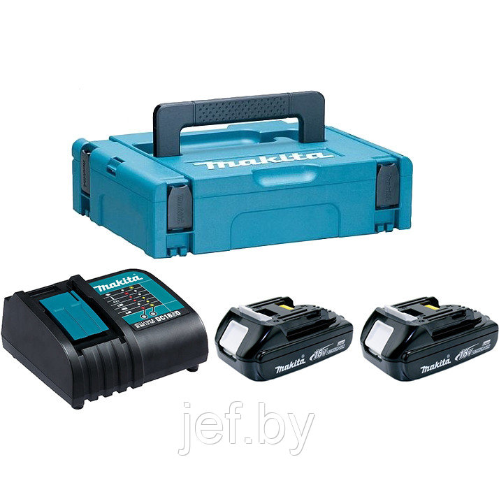 Комплект аккумулятор 18.0 в bl1815n 2 шт + зарядное устройство dc18sd MAKITA 197143-8