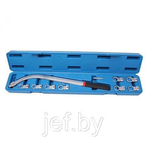 Ключ накидной удлиненный изогнутый в наборе со сменными насадками 10 предметов ROCKFORCE RF-40131510, фото 2