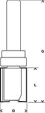 Фреза для выборки EXPERT S8/D16/L20 BOSCH 2608629385, фото 3