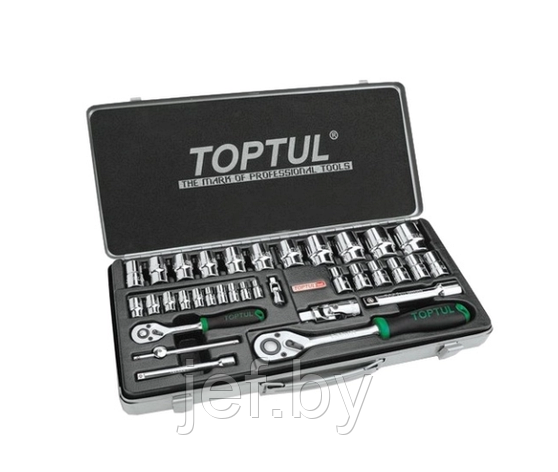 Набор головок 1/4" 1/2" 34 предмета TOPTUL GCAD3402, фото 2