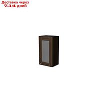 Шкаф навесной Кира 400х300х720 с витриной венге/Квадро шимо темный