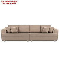 Прямой диван "Милтон", механизм еврокнижка, велюр, цвет бежевый