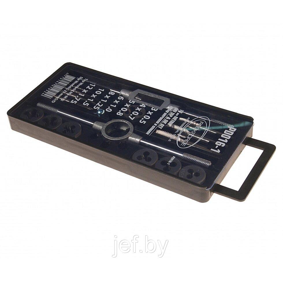 Набор метчиков и плашек метрических 16 предметов в пенале ROCKFORCE RF-PD016-1