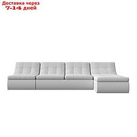 Угловой модульный диван "Холидей", механизм дельфин, экокожа, цвет белый