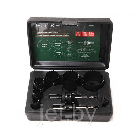 Набор пил кольцевых биметаллических HSS 9 предметов ROCKFORCE RF-BHS09, фото 2