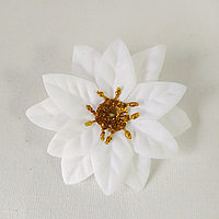 Цветок искусственный Пуансеттия 7 см, белый