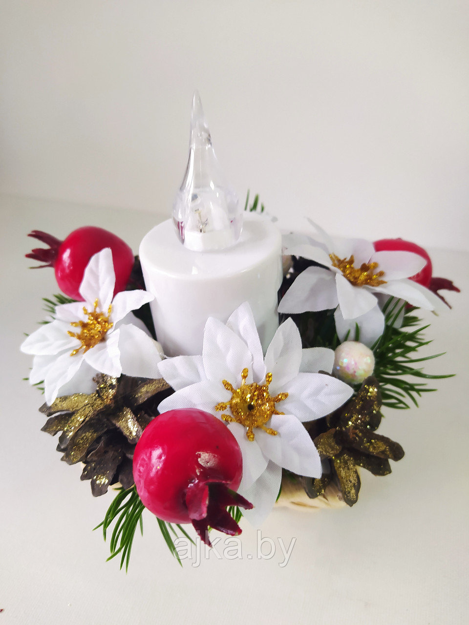 Цветок искусственный Пуансеттия 7 см, белый - фото 4 - id-p194049103