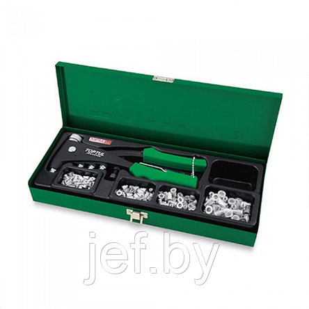 Набор-сет заклепочник + резьбовые заклепки m3,m4,m5,m6 121 ед TOPTUL GAAD0102, фото 2