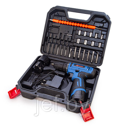 Аккумуляторная дрель-шуруповерт CF-1201 + набор EDON 201010100010, фото 2