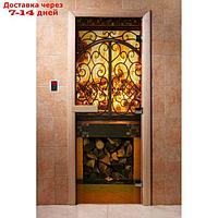 Дверь с фотопечатью, стекло 8 мм, размер коробки 190 × 70 см, правая, цвет А041