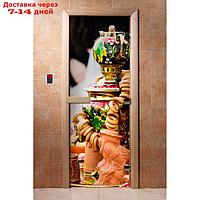 Дверь с фотопечатью, стекло 8 мм, размер коробки 190 × 70 см, правая, цвет А075