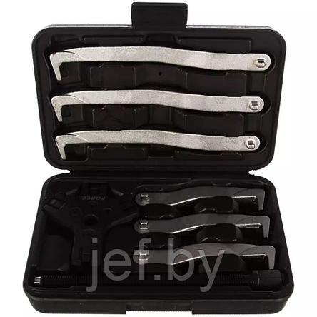 Комбинированный 2 и 3 лапый съёмник подшипников L=130/200мм, винт 219мм, 8 предметов FORCE 66628, фото 2