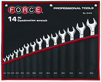 Набор комбинированных гаечных ключей 14 предметов (в тканевой свёртке) FORCE 5141C