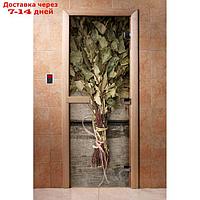 Дверь с фотопечатью, стекло 8 мм, размер коробки 190 × 70 см, левая, цвет А011
