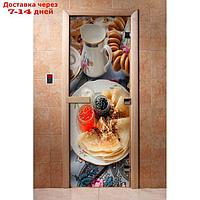 Дверь с фотопечатью, стекло 8 мм, размер коробки 190 × 70 см, левая, цвет А059