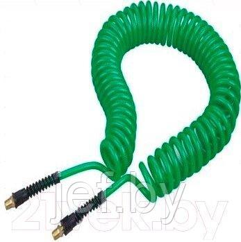 Шланг витой полиуретановый 6.5 х 10мм х 15м с резьбовыми наконечниками 1/4" (для воздуха) PARTNER AHC-48C, фото 2