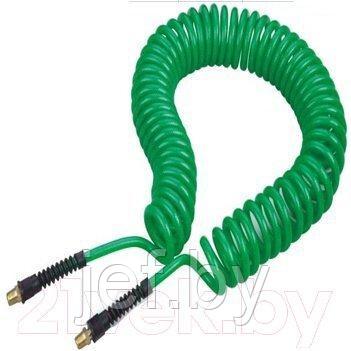 Шланг витой полиуретановый 8 х 12мм х 10м с резьбовыми наконечниками 1/4" (для воздуха) PARTNER AHC-48E