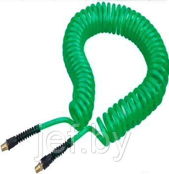 Шланг витой полиуретановый 8 х 12мм х 15м с резьбовыми наконечниками 1/4" (для воздуха) PARTNER AHC-48F, фото 2