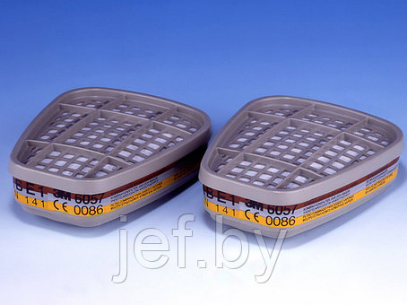 Фильтр 3М 6057А (2 шт в упаковке) (органические и неорганические пары и кислые газы) 3М GT500084030, фото 2