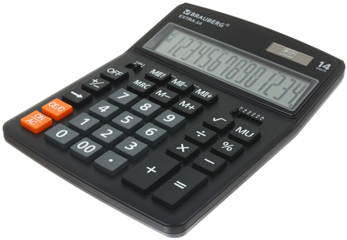 Калькулятор 14-разрядный Brauberg Extra черный - фото 1 - id-p195361123