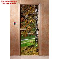 Дверь с фотопечатью, стекло 8 мм, размер коробки 190 × 70 см, левая, цвет А089
