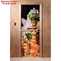Дверь с фотопечатью, стекло 8 мм, размер коробки 190 × 70 см, левая, цвет А075