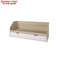 Кровать "Анталия", ЛДСП/МДФ, 800х2000, 2 ящика, цвет сонома/белый софт