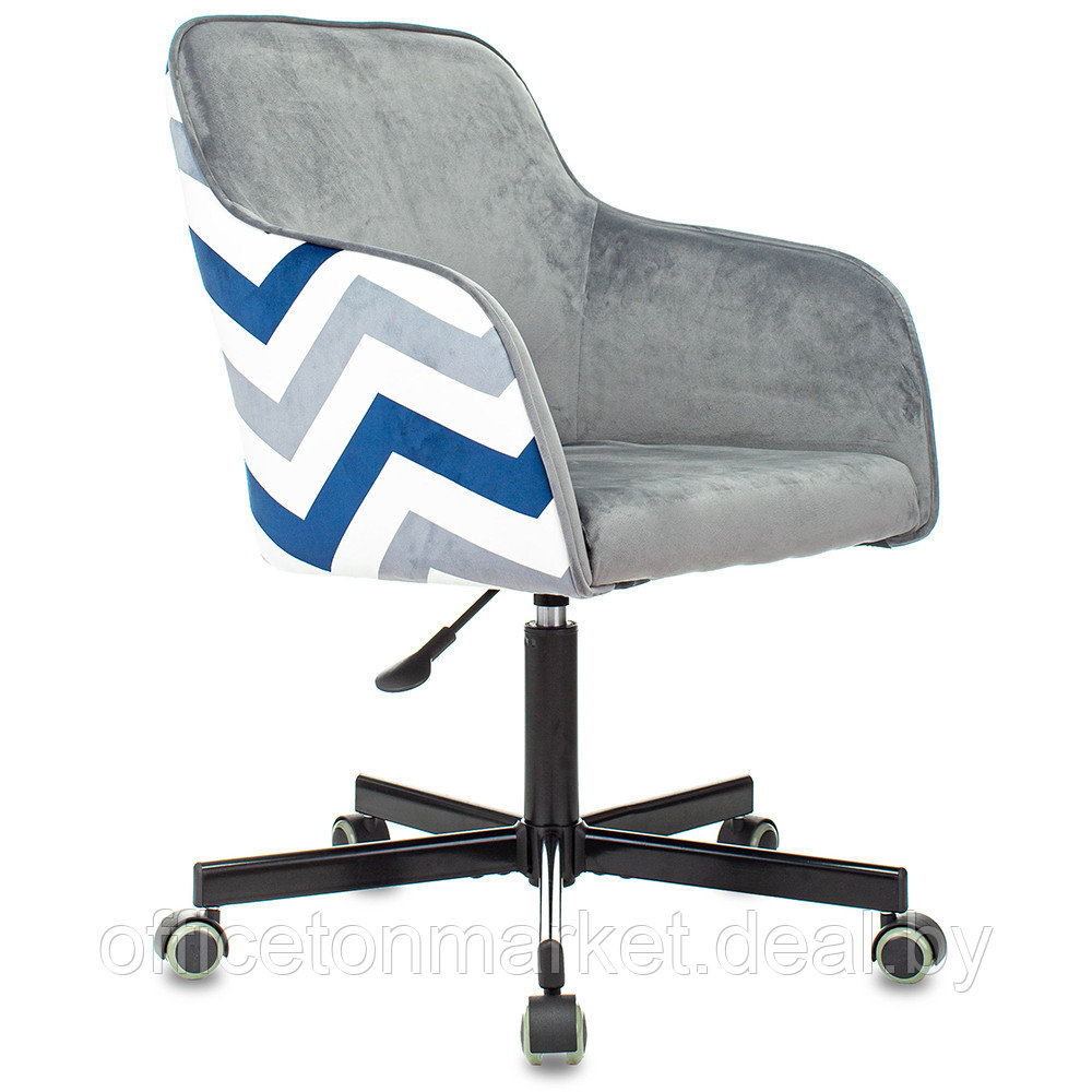Кресло для персонала "Бюрократ CH-380M", ткань, металл, серая жемчужина зигзаг - фото 1 - id-p195476964
