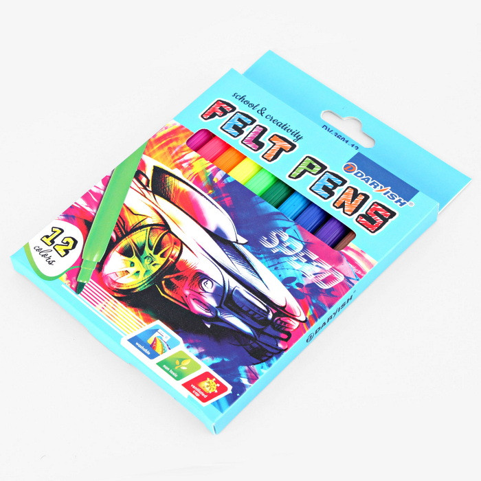 Фломастеры 12 цветов для мальчиков в картонной упаковке - фото 2 - id-p195492680