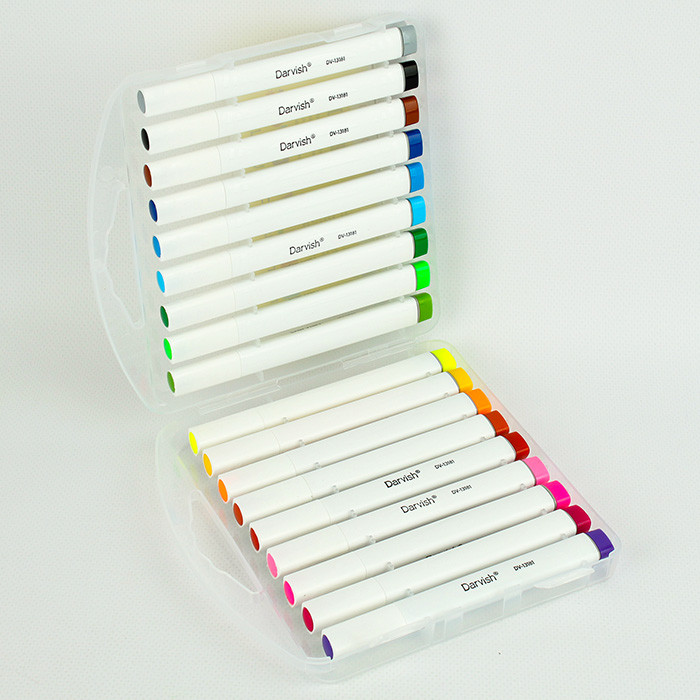 Фломастеры 18 цветов со штампиками в пластиковом футляре - фото 5 - id-p195492823