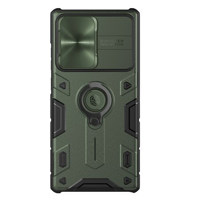 Противоударная-накладка Nillkin CamShield Armor Зеленая для Samsung Galaxy S22 Ultra - фото 1 - id-p195492961