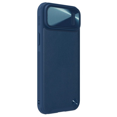 Силиконовая накладка c пластиной MagSafe Nillkin CamShield Leather Case S Синяя для Apple iPhone 14 Plus - фото 3 - id-p195493014