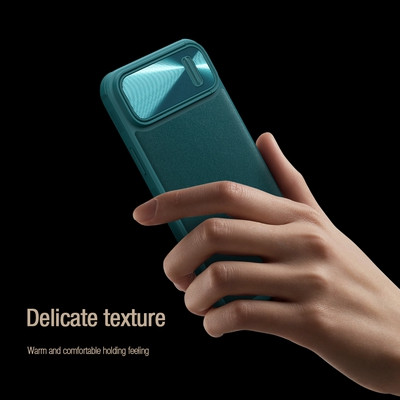 Силиконовая накладка c пластиной MagSafe Nillkin CamShield Leather Case S Синяя для Apple iPhone 14 Plus - фото 5 - id-p195493014