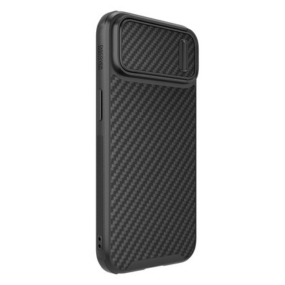 Пластиковый чехол с пластиной Magsafe Nillkin Synthetic Fiber S Magnetic Case Черный для Apple iPhone 14 Plus - фото 3 - id-p195493031