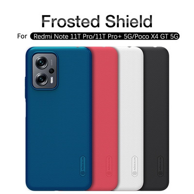Пластиковый чехол с подставкой Nillkin Super Frosted Shield Синий для Xiaomi Poco X4 GT - фото 5 - id-p195493042