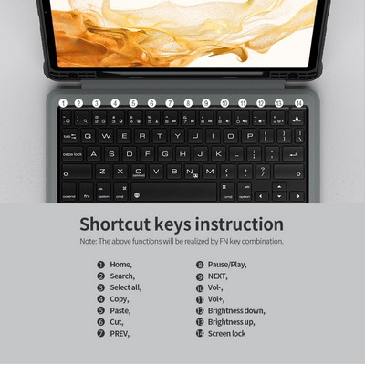 Чехол клавиатура Nillkin Bumper Combo Keyboard Case Черный для Samsung Galaxy Tab S8 - фото 8 - id-p195493102