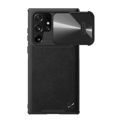 Силиконовая накладка Nillkin CamShield Leather Case S Черная для Samsung Galaxy S22 Ultra - фото 1 - id-p195492976