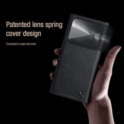 Силиконовая накладка Nillkin CamShield Leather Case S Черная для Samsung Galaxy S22 Ultra - фото 6 - id-p195492976