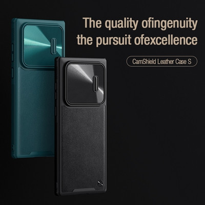 Силиконовая накладка Nillkin CamShield Leather Case S Черная для Samsung Galaxy S22 Ultra - фото 8 - id-p195492976
