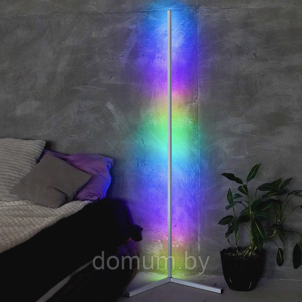 Светодиодный RGB торшер 150 см, напольный угловой (управление с пульта/приложения) - фото 4 - id-p195494973