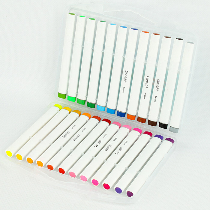 Фломастеры 24 цвета со штампиками в пластиковом футляре - фото 4 - id-p195495943