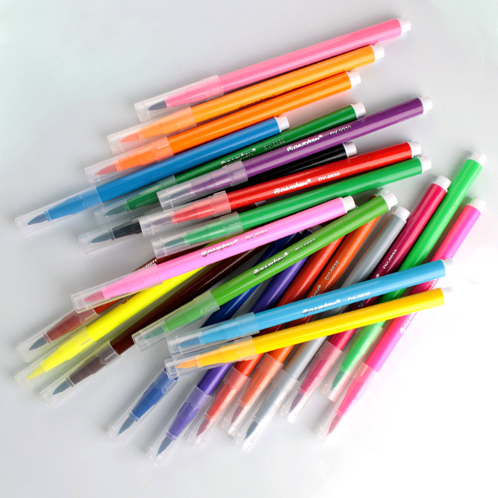 Фломастеры 24 цвета с мягкой кистью в пластиковом пенале с европодвесом - фото 4 - id-p195495951