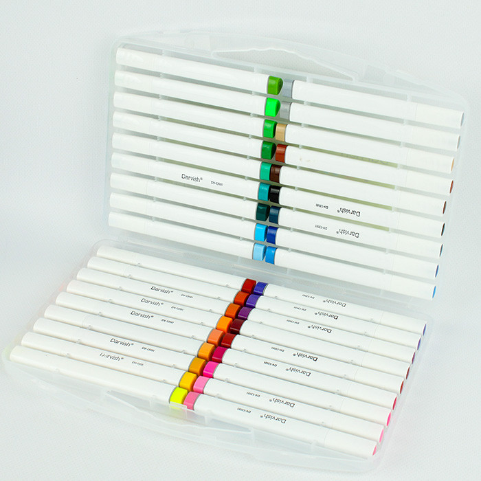 Фломастеры 36 цветов со штампиками в пластиковом футляре - фото 6 - id-p195495953