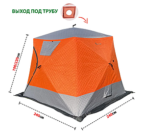 Палатка зимняя куб трехслойная Mircamping (240х240х220см), арт. MIR-2017