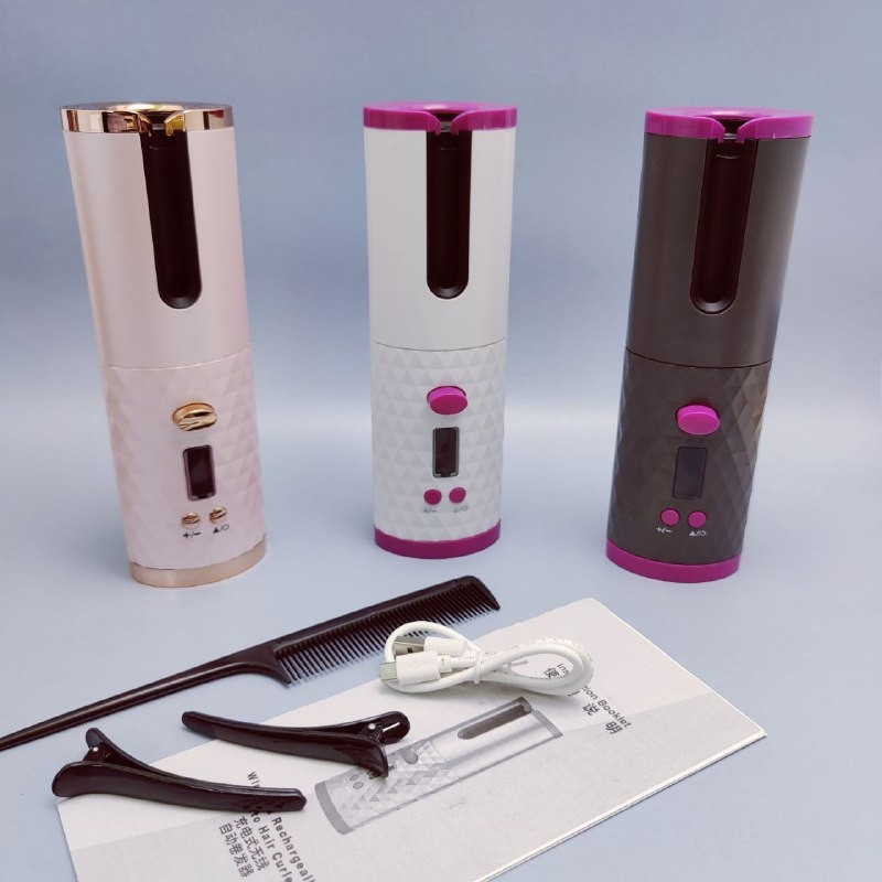 Беспроводные Бигуди Сordless automatic стайлер для завивки волос Графит / розовый - фото 8 - id-p195497520