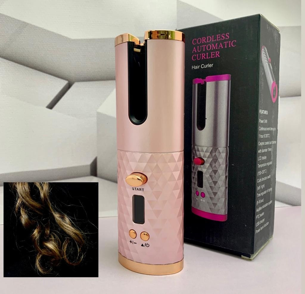 Беспроводные Бигуди Сordless automatic стайлер для завивки волос Розовый жемчуг / золото - фото 4 - id-p195497546